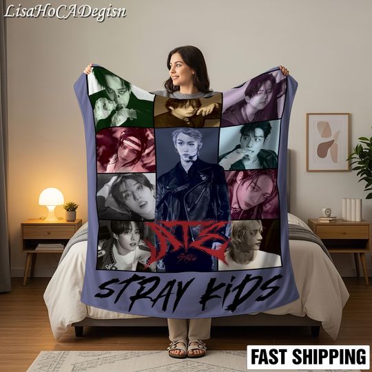 Discover Stray K-Pop Fleece Blanket for Fans, Cozy Decor, Unique Keepsake