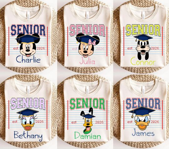 Disney Senior Class Of 2026 Shirt, Mickey Friend Graduate Tee, Disney Custom 2026 Senior, Disneyland Family Squad Shirt, Disney Tee