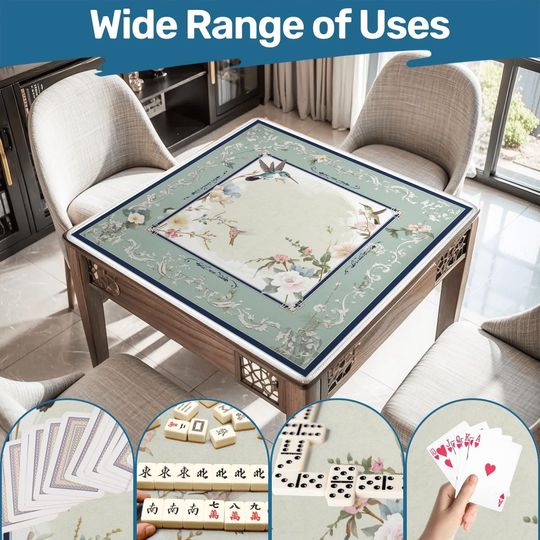 Discover Luxury Hummingbird Mahjong Mat Elegant Mahjongg Table Cover Non-Slip Rollable Mats and Bag Japanese Style Mah jongg Board Gifts for Players
