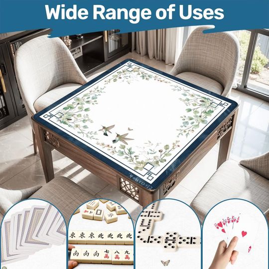 Discover Luxury Hummingbird Mahjong Mat Elegant Mahjongg Table Cover Rollable Mats Japanese Style Mah jongg Board Gifts for Players