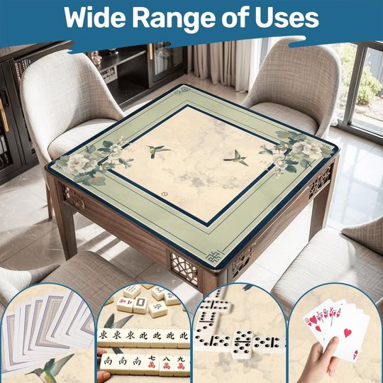 Discover Luxury Hummingbird Mahjong Mat Elegant Mahjongg Table Cover Non-Slip Rollable Mats Japanese Style Mah jongg Board Gifts for Players