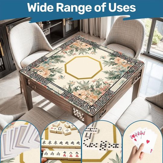 Discover Mahjong mat roll up non slip polyester table cover quiet smooth play surface for home game night gift idea US