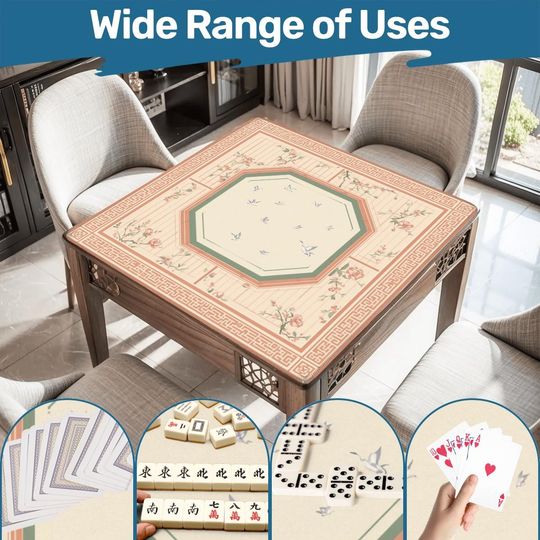 Discover Mahjong mat roll up non slip polyester table cover quiet smooth play surface for home game night gift idea US