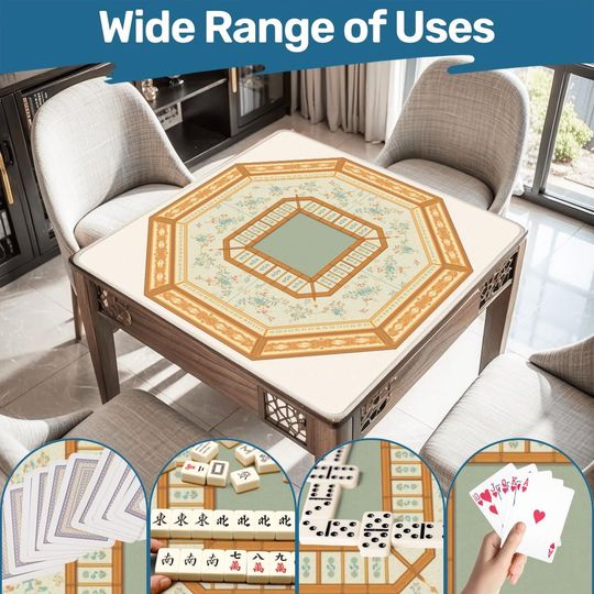 Discover Mahjong mat roll up non slip polyester table cover quiet smooth play surface and storage bag for home game night gift idea US