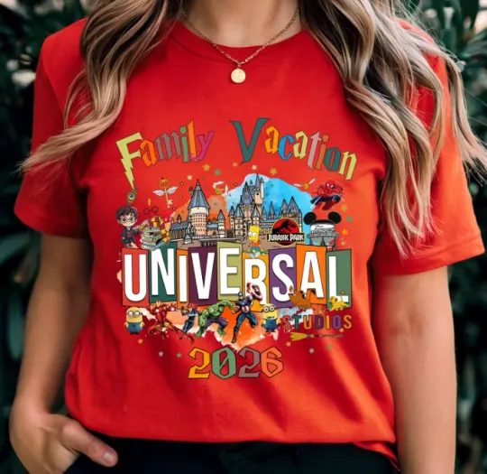 Discover Universal Studios Family Vacation T-Shirt Group Trip 2026 Reprint