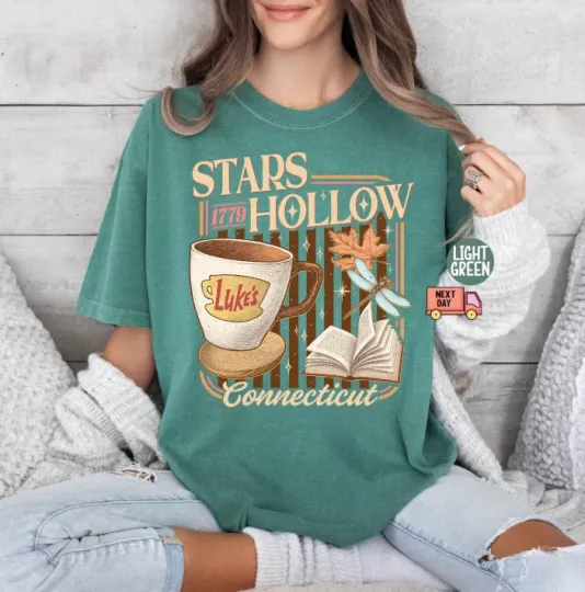 Comfort Colors Lukes Diner Coffee Shirt, Stars Hollow Tee, Book Lover Shirt