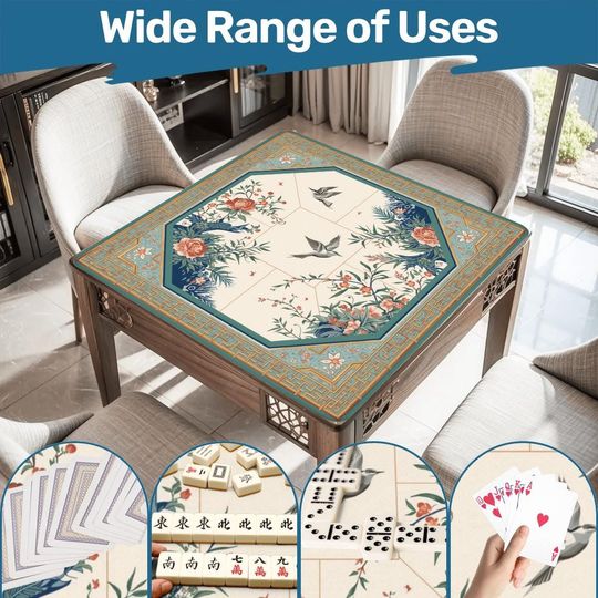 Discover Mahjong mat roll up non slip polyester table cover quiet smooth play surface and storage bag for home game night gift idea US