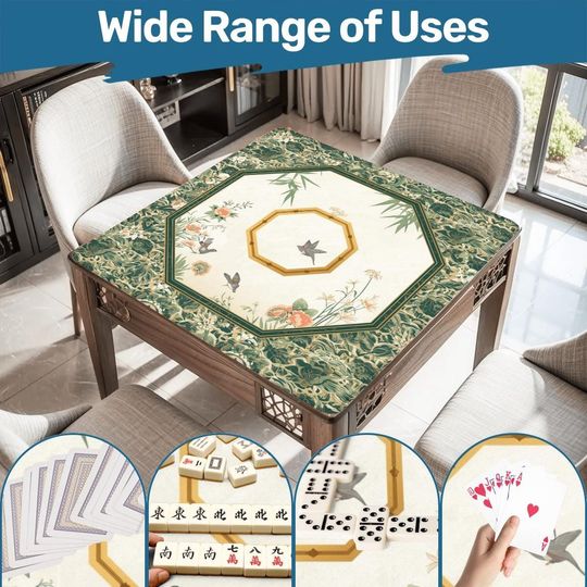 Discover Mahjong mat roll up non slip polyester table cover quiet smooth play surface and storage bag for home game night gift idea US
