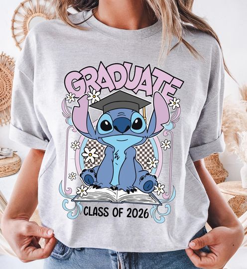 Discover Disney Stitch Graduate Shirt, Stitch Class Of 2026 T-shirt, Disney Graduation Party Hoodie, Disneyland Graduation Trip Sweatshirt
