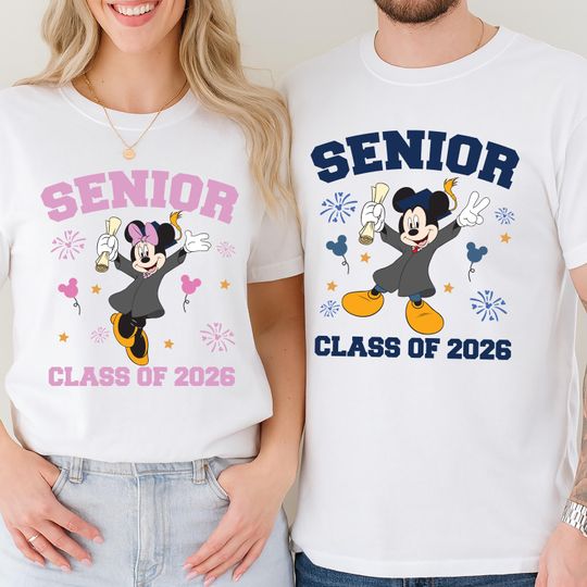 Discover Disney Senior Class Of 2026 Shirt, Mickey Minnie Graduation Sweatshirt, Senior Girls Tee, Disneyland Grad Trip Hoodie, Mickey Class of 2026
