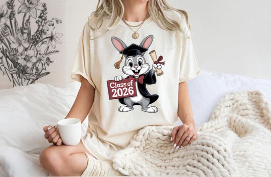 Discover Class of 2026 Bunny Shirt, Cute Graduation T-shirt, Senior 2026 Sweatshirt, Funny Graduation Outfit, High School Senior Gift