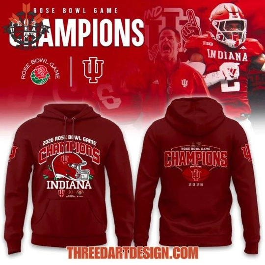Hoosiers 2026 Rose Bowl Champions Hoodie 3D