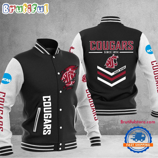 NCAA Washington State Cougars Personalized Sporty Varsity Baseball Jacket