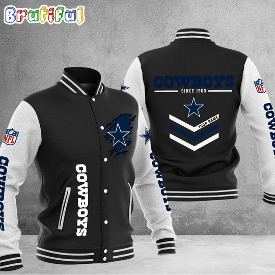 football Dallas Cowboys Football Team Personalized Varsity Baseball Jacket