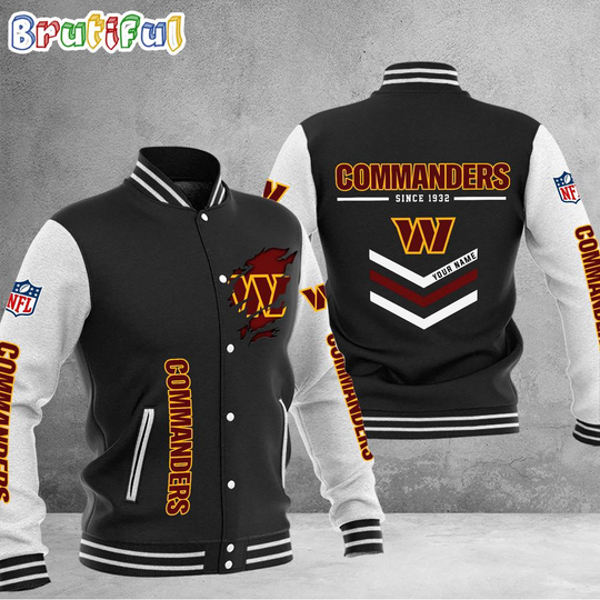 football Washington Commanders Football Team Personalized Varsity Baseball Jacket
