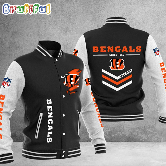 Discover football Cincinnati Bengals Football Team Personalized Varsity Baseball Jacket