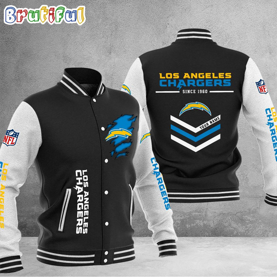 Discover football Los Angeles Chargers Football Team Personalized Varsity Baseball Jacket