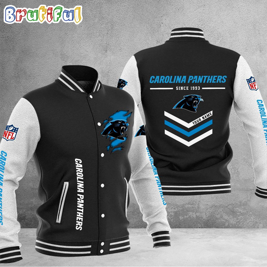 football Carolina Panthers Football Team Personalized Varsity Baseball Jacket