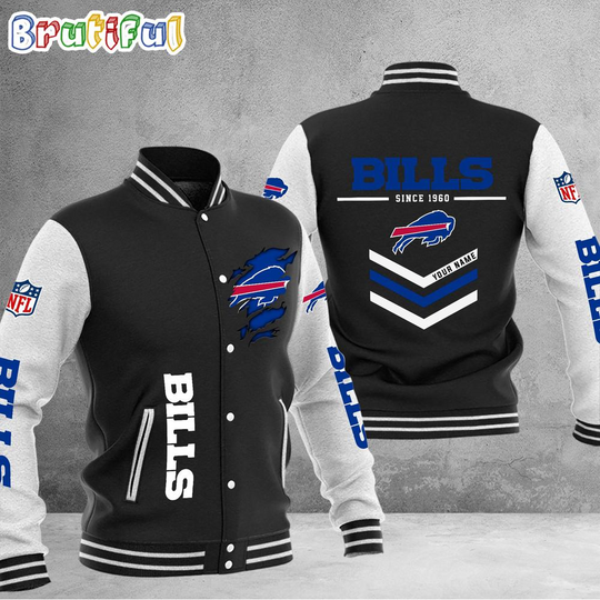 Discover football Buffalo Bills Football Team Personalized Varsity Baseball Jacket