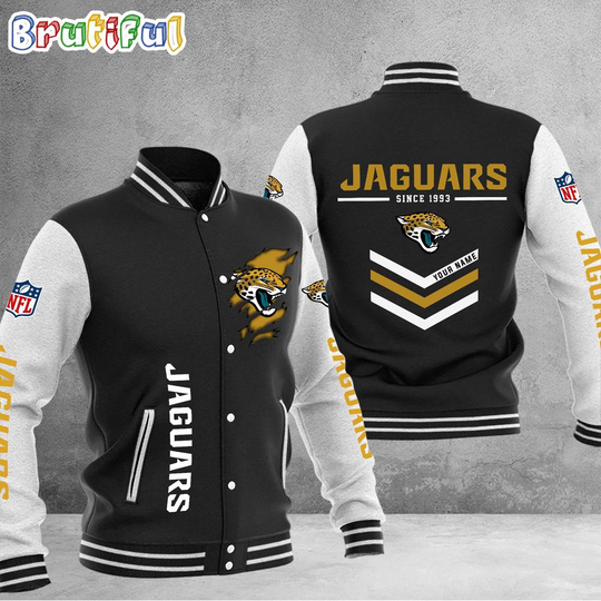 football Jacksonville Jaguars Football Team Personalized Varsity Baseball Jacket