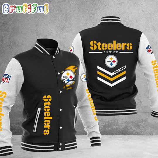 Discover football Pittsburgh Steeler Football Team Personalized Varsity Baseball Jacket