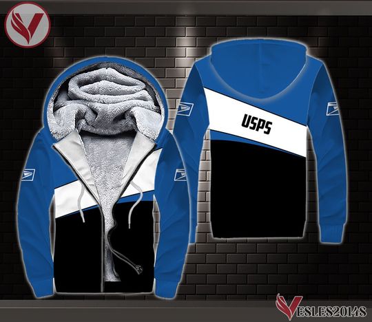 United Postal Service Uniform 3D Fleece Zip Hoodie, Postal Service Printed Zip Hoodie For Men Women