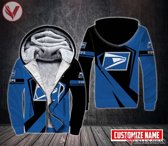Personalized Postal Service 3D Fleece Zip Hoodie, Postal Service Printed Hoodie
