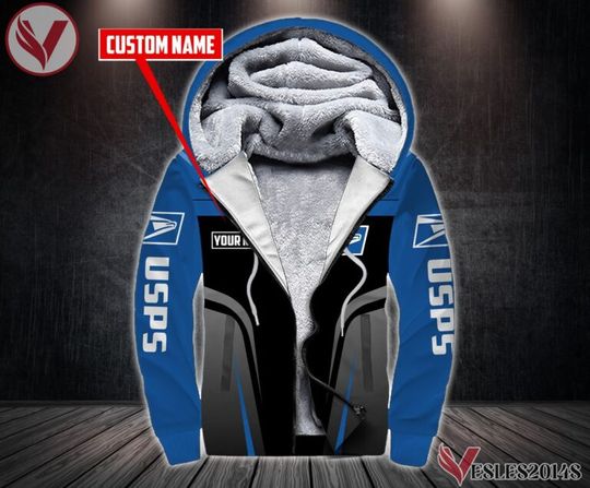 Personalized United States Postal 3D Fleece Zip Hoodie For Employee