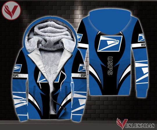 Custom Name United States Postal Fleece Zip Hoodie For Employee