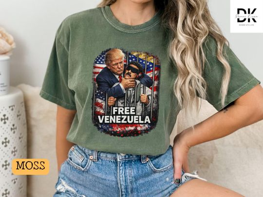 Discover Free Venezuela Shirt Anti Dictatorship Protest Tee Freedom Graphic Unisex Activist Apparel Maduro Tee, Maga Shirt, Trump 2026 Shirt