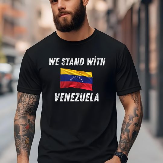Discover We Stand With Venezuela Shirt Sweatshirt | Solidarity Flag Support Tee