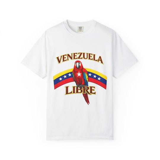 Discover Venezuela Libre Parrot T-Shirt | 2026 Flag Colors, Patriotic Tee