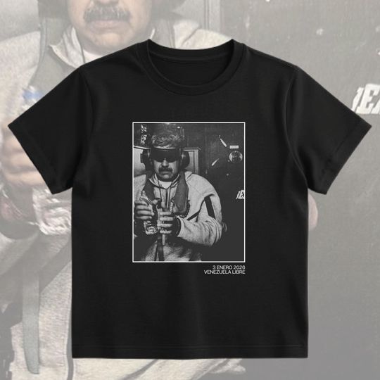 Discover Venezuela Libre Maduro Captured Unisex Tee, Justice & Freedom Shirt, Historic Moment Art Print Tee, Black White Streetwear, Politics Unisex