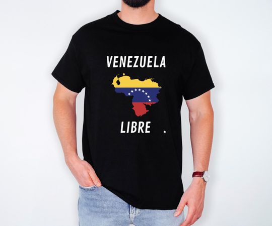 Discover Franela Venezuela Libre, Camiseta Libertad Venezuela 2026, T-Shirt Venezuela Libre con Mapa 7 Estrellas, Venezuela para adultos y nios