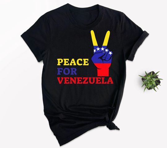 Discover Peace For Venezuela Shirt, Anti War Shirt, Adult Humor Venezuela-US war, Trump Shirt, No More War Shirt, Anti Trump Shirt