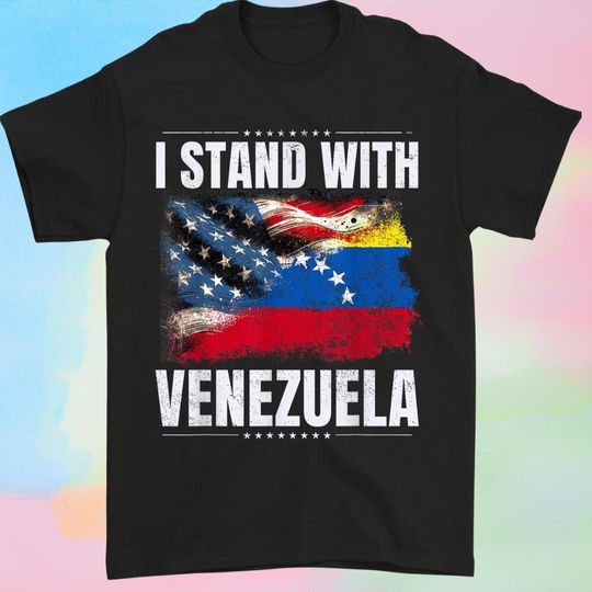 Discover We Stand With Venezuela Shirt Bella Canvas 3001, Venezuelan Flag Map Tee