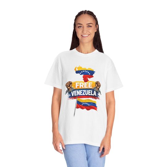 Discover Free Venezuela Protest Graphic T-shirt | Anti-War Protest Shirt  - Peace & Sovereignty - Venezuelan Flag, Raised Fists
