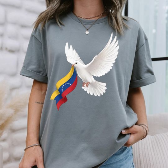 Discover Peace for Venezuela Shirt, Dove and Venezuela Flag Tee, Human Rights Activist T-Shirt, Anti War Shirt