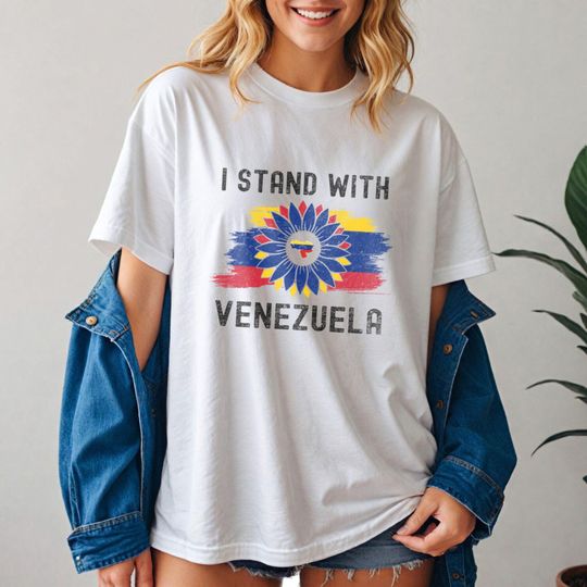 Discover We Stand With Venezuela Shirt, Unisex Anti Trump Tshirt, Venezuelan Flag Solidarity Tee, Stop War Pray For Venezuela Tee