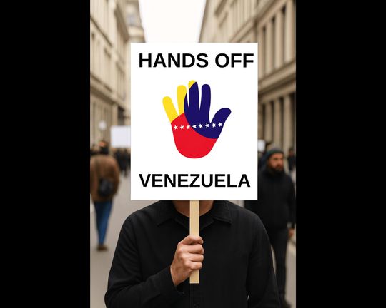 Discover Hands Off Venezuela Protest Sign Minimalist Political Activism Poster for Rallies Expression Nicolas Maduro