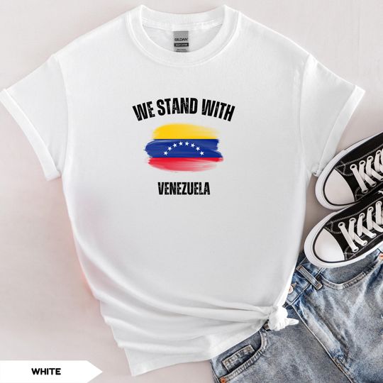 Discover We Stand With Venezuela Shirt, Unisex Anti Trump Tshirt, Stop War Pray For Venezuela Tee, Venezuelan Flag Solidarity Tee