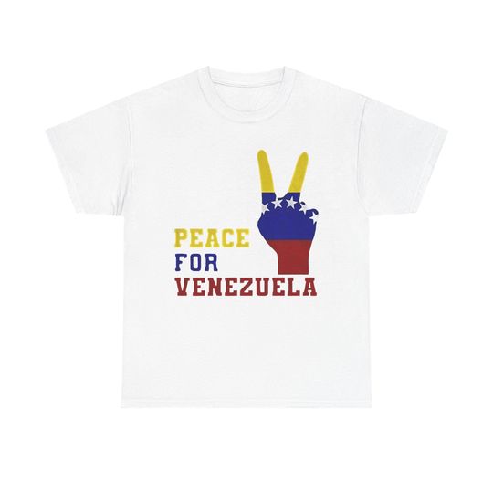 Discover Peace for Venezuela Anti War Peace for Venezuela T-Shirt | Venezuelan Flag Peace Sign, Political Statement Tee