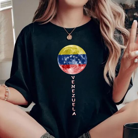 Discover Comfort Colors* Venezuela Under Attack Shirt, Anti War Political Graphic Tee, Moon Venezuela Flag Design, USA Venezuela Conflict Protest Tee