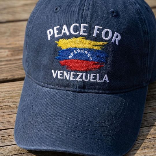 Discover Peace for Venezuela Embroidered Hat, We Stand With Venezuela Cap, Anti War Message Solidarity Hat
