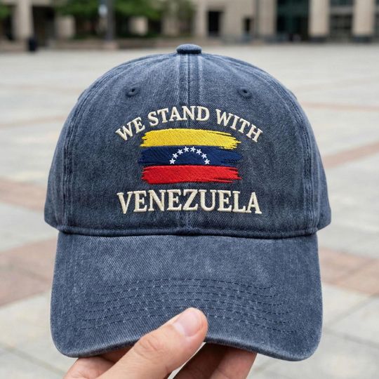 Discover We Stand With Venezuela Embroidered Hat, Anti Trump Cap, Democrat Hat, Venezuelan Flag Solidarity Headwear
