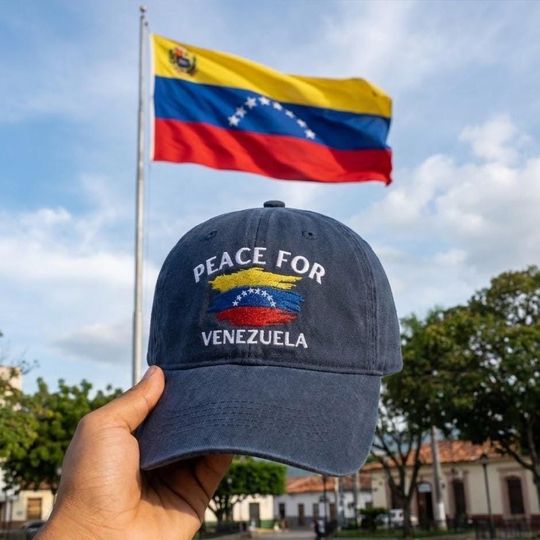 Discover Peace for Venezuela Embroidered Hat, We Stand With Venezuela Cap, Anti War Message Solidarity Hat