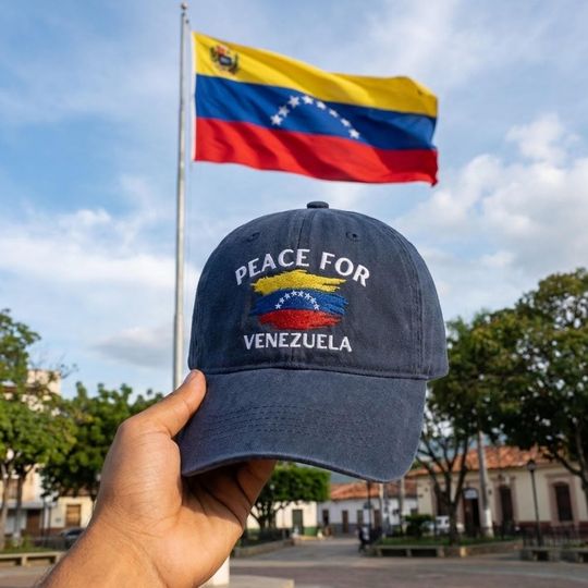 Peace for Venezuela Embroidered Hat, We Stand With Venezuela Cap, Pray for Peace Support Gift