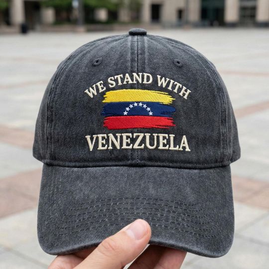 Discover We Stand With Venezuela Embroidered Hat, Anti Trump Cap, Democrat Hat, Venezuelan Flag Solidarity Headwear
