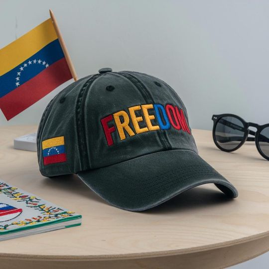 Discover Freedom Venezuela Embroidered Washed Hat, Hands off Venezuela Cap, Anti War Hat, Gift For Venezuelan, No War on Venezuela, Freedom Hat