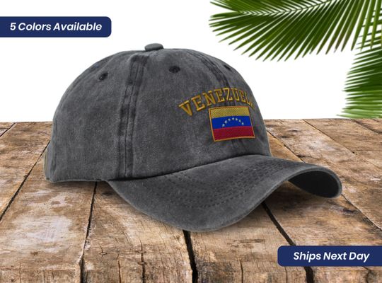 Discover Soft Baseball Cap Dad Dad Hat Venezuela Flag Embroidery Vintage Hats Washed Baseball Cap Venezuela Unique Gift Embroidery Design